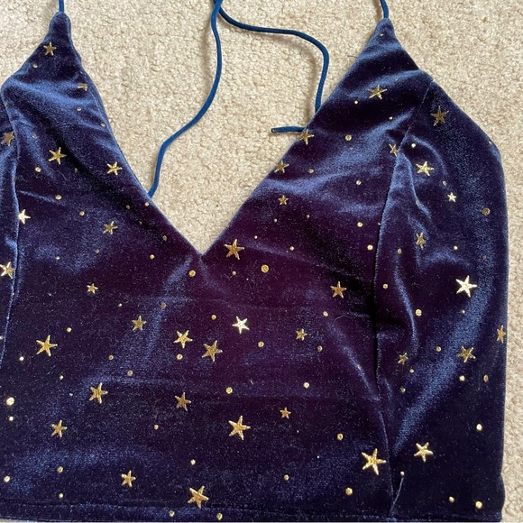 SHEIN/ROMWE Velvet Tie Back Star Top - Picture 5 of 5